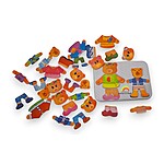 Puzzle magnetic îmbracă familia de ursuleți - mama și băiețelul, joc cu 36 piese