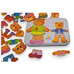 Puzzle magnetic îmbracă familia de ursuleți - mama și băiețelul, joc cu 36 piese - imagine 6