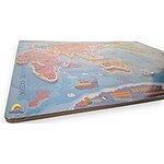 Harta lumii magnetică din lemn, tip puzzle - imagine 3