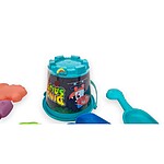 Jucării de plajă și nisip din plastic – Găletușă albastră model Dinozauri - 7 piese - imagine 7