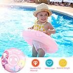 Colac cu chiloțel și mânere, roz, model cu sirene, 70 cm - imagine 4