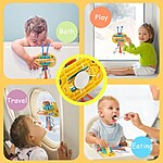 Jucărie senzorială, de dentiție și de motricitate pentru bebeluși OZN Montessori cu ventuză - imagine 7