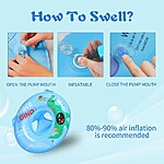 Colac cu chiloțel și mânere, albastru, model cu dinozaur, 70 cm - imagine 6