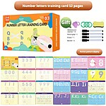 Planșe educaționale reutilizabile cu cifre și litere pe linii punctate - imagine 5