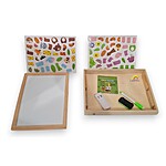 Tăbliță magnetică din lemn cu puzzle și desen - model Animale Sălbatice - imagine 4