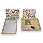Tăbliță magnetică din lemn cu puzzle și desen - model Animale Sălbatice - imagine 5