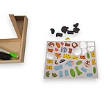 Tăbliță magnetică din lemn cu puzzle și desen - model Animale Sălbatice - imagine 9
