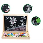 Tăbliță magnetică din lemn cu puzzle și desen - model Ferma - imagine 9