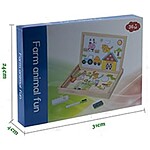 Tăbliță magnetică din lemn cu puzzle și desen - model Ferma