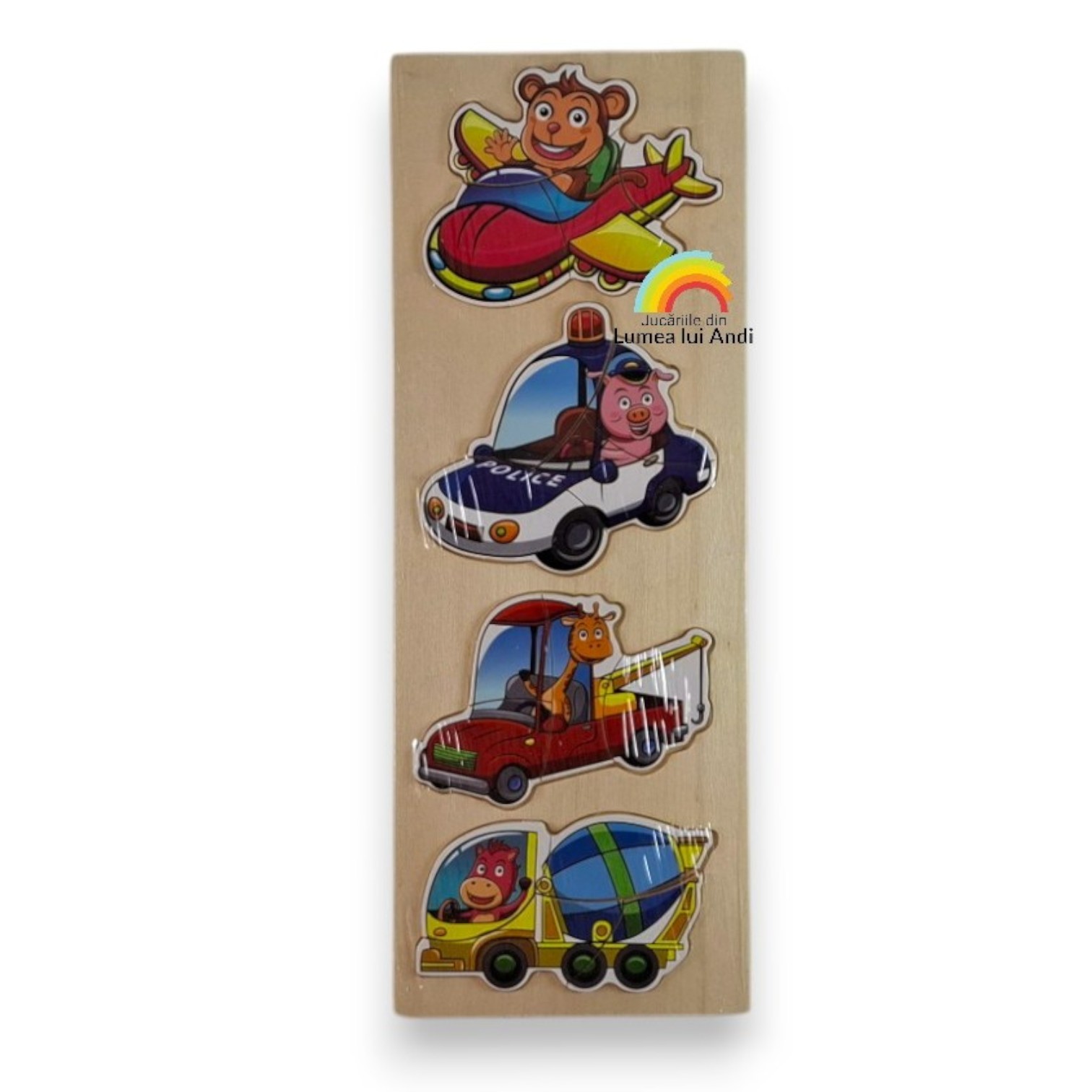 20250913_131827-Photoroom Puzzle mijloace de transport cu animale -model avion - imagine 1