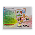 Tăbliță magnetică din lemn cu puzzle și desen - Wild animal fun - imagine 10