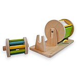 Tambur rotativ Montessori din lemn, cu 2 cilindri - imagine 4