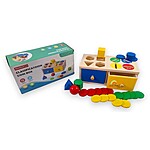 Joc Montessori din lemn de tipul cutia permanenței cu sertare, pentru sortare forme și culori - imagine 7