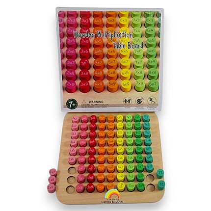Joc educativ din lemn Tabla înmulțirii cu 81 de pioni