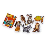 Puzzle din carton pentru bebeluși, cu 6 imagini din 2 sau 3 piese mari, tematică  Animale de casă, 18 luni+
