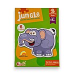 Puzzle din carton pentru bebeluși, cu 6 imagini din 2 sau 3 piese mari, tematică Animale din junglă, 18 luni+ - imagine 3