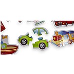 Puzzle din carton pentru bebeluși, cu 6 imagini din 2 sau 3 piese mari, tematică Mijloace de transport, 18 luni+ - imagine 2