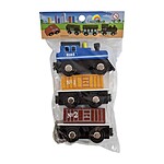 Trenuleț din lemn cu magnet - model cu locomotiva albastră - imagine 5