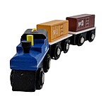 Trenuleț din lemn cu magnet - model cu locomotiva albastră - imagine 2