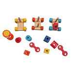 Trenuleț din lemn de construit cu cuburi  - imagine 5