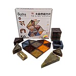 Set de construcție cu 50 de magneți transparenți, Onshine Magnetic Tiles