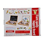 Tăbliță magnetică din lemn cu puzzle și desen - model  Ferma - Farm spells happily board - imagine 6