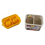Pahar pictură cu 2 compartimente și capac anti-vărsare, dimensiuni 8 x 7.5 x 5.5 cm - culori diferite, se va expedia aleatoriu - imagine 6