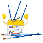 Pahar pictură cu 2 compartimente și capac anti-vărsare, dimensiuni 8 x 7.5 x 5.5 cm - culori diferite, se va expedia aleatoriu - imagine 8