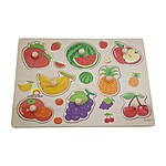 Puzzle încastru cu fructe, 8 piese - model căpșuni - imagine 2