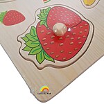 Puzzle încastru cu fructe, 8 piese - model căpșuni - imagine 3