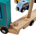Camion din lemn cu 6 mijloace de transport cu prindere magnetică și de stivuit - gen trenuleț magnetic - imagine 3