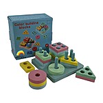 Sortator pătrat de forme geometrice cu 4 coloane în culori pastelate - imagine 5