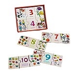 Joc de asociere din lemn tip puzzle din 3 piese, cu cifre și mulțimi - imagine 2