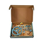 Planșă de activități Montessori Busy Board cu volan, oglindă și claxon - imagine 4