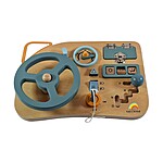 Planșă de activități Montessori Busy Board cu volan, oglindă și claxon - imagine 5