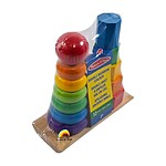 Piramidă dublă de stivuire din lemn - imagine 2