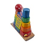 Piramidă dublă de stivuire din lemn - imagine 3