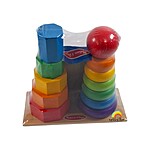 Piramidă dublă de stivuire din lemn - imagine 4