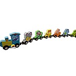 Trenuleț magnetic din lemn cu cifre și animale - imagine 3