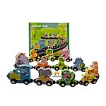 Trenuleț magnetic din lemn cu cifre și animale - imagine 4