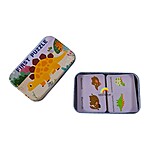 Puzzle educativ de asociere din carton - model cu dinozauri, 2 piese - imagine 5