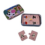 Puzzle educativ de asociere din carton - model cu animale/păsări domestice și sălbatice, 2 piese - imagine 2