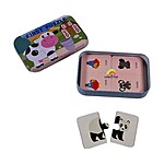 Puzzle educativ de asociere din carton - model cu animale/păsări domestice și sălbatice, 2 piese