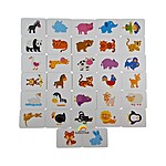 Puzzle educativ de asociere din carton - model cu animale/păsări domestice și sălbatice, 2 piese - imagine 3