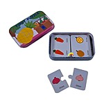 Puzzle educativ de asociere din carton - model cu fructe și legume, 2 piese - imagine 2