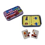 Puzzle educativ de asociere din carton - model cu mijloace de transport, 2 piese