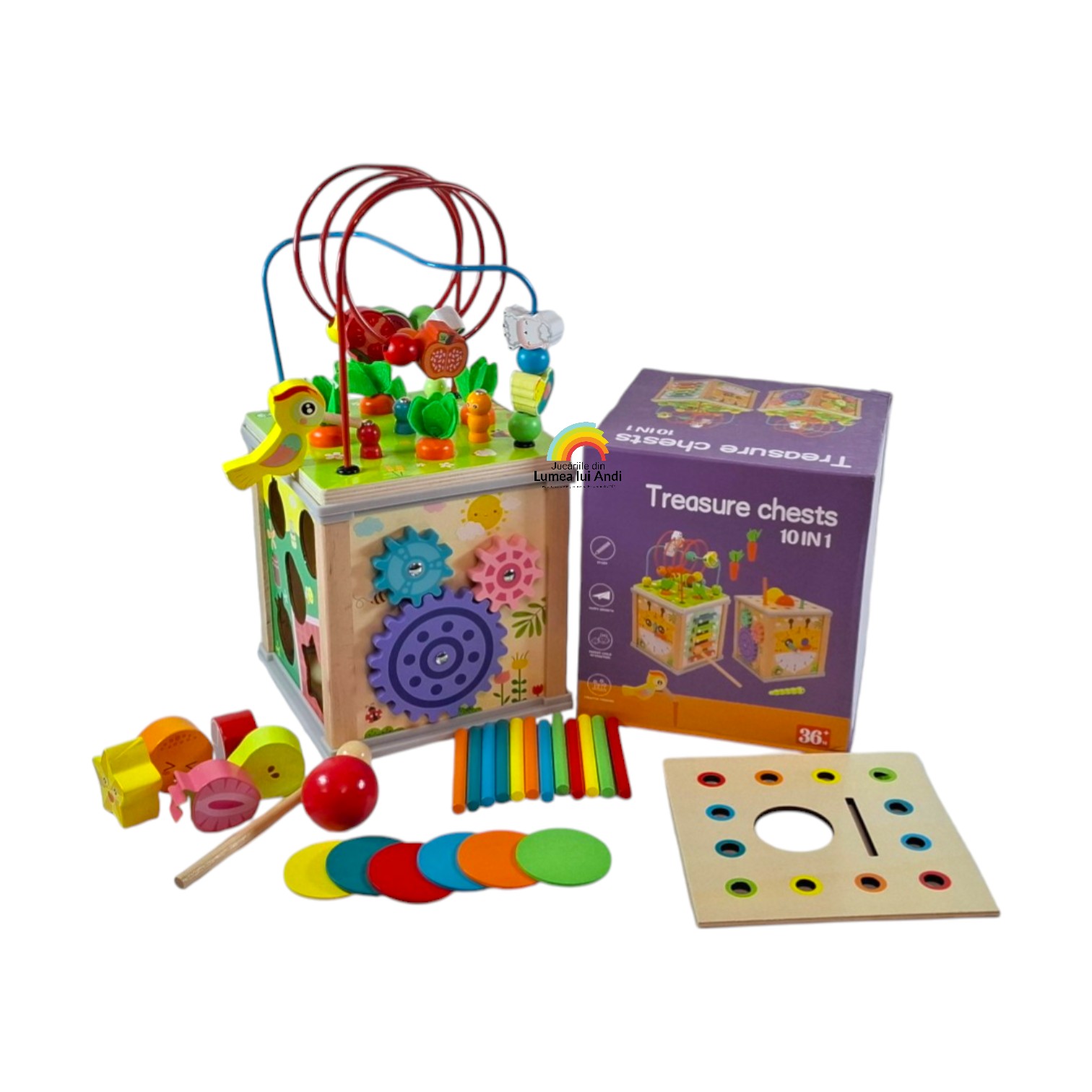 20260330_180615 Cub de activități Montessori 10 în 1 Treasure Chest - imagine 1