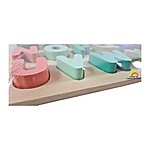 Puzzle încastru 3D din lemn cu litere mari, culori pastel - imagine 3