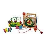 Joc educativ multifuncțional cu 7 activități (ceas, labirint motricitate, xilofon, sortare forme, rotițe rotative, pescuit, recoltat legume), 18 luni+ - imagine 10