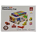 Joc educativ multifuncțional sortator de forme geometrice pe coloane cu cartonașe și sortator de forme geometrice animale, 18 luni+ - imagine 11